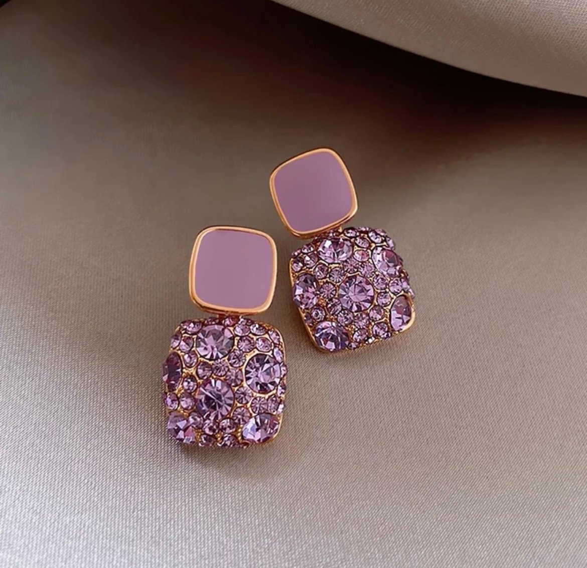 Purple Zircon Korean Earring