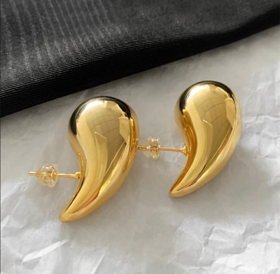 Golden Tear Drop Korean Earring