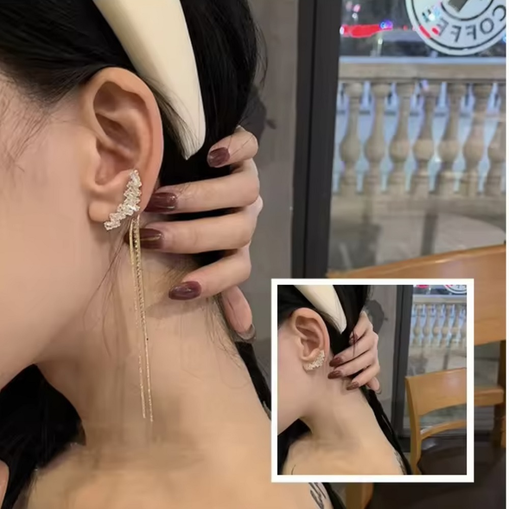 Elegant Gold Crystal Dangle Earrings