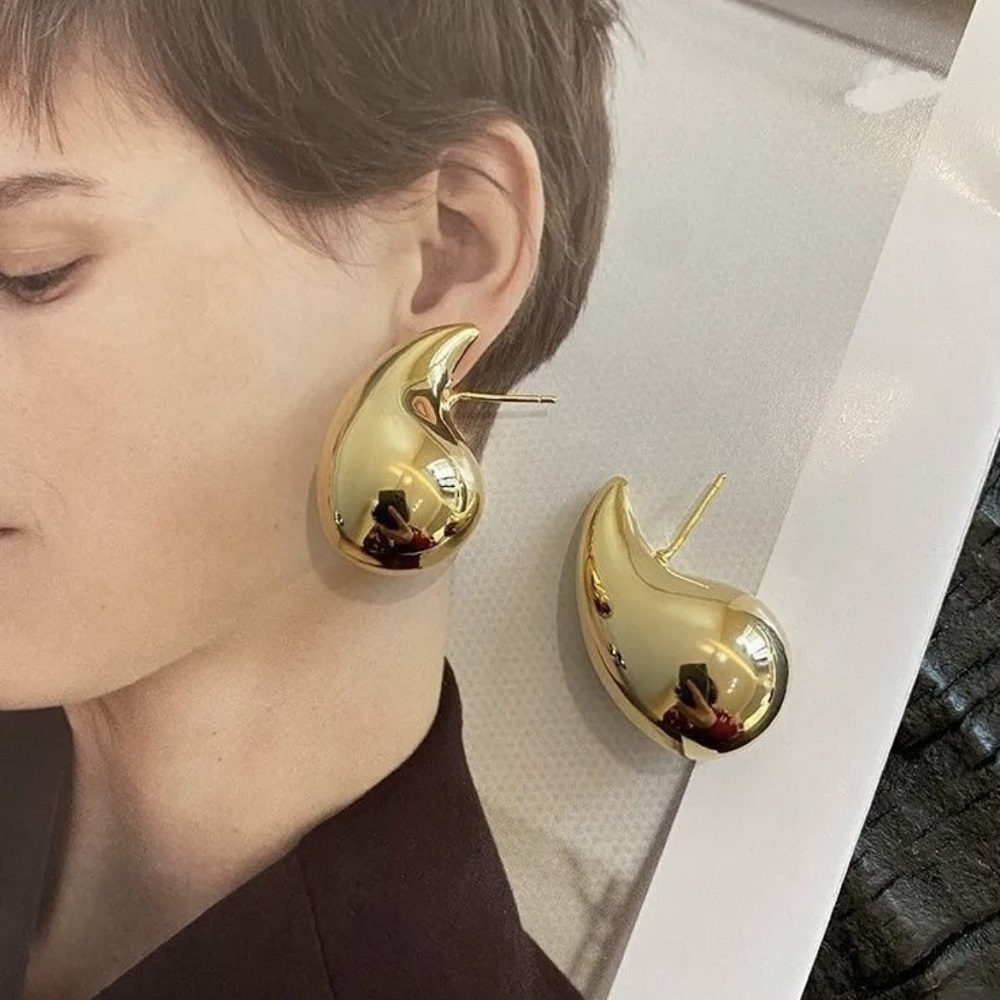 Golden Tear Drop Korean Earring