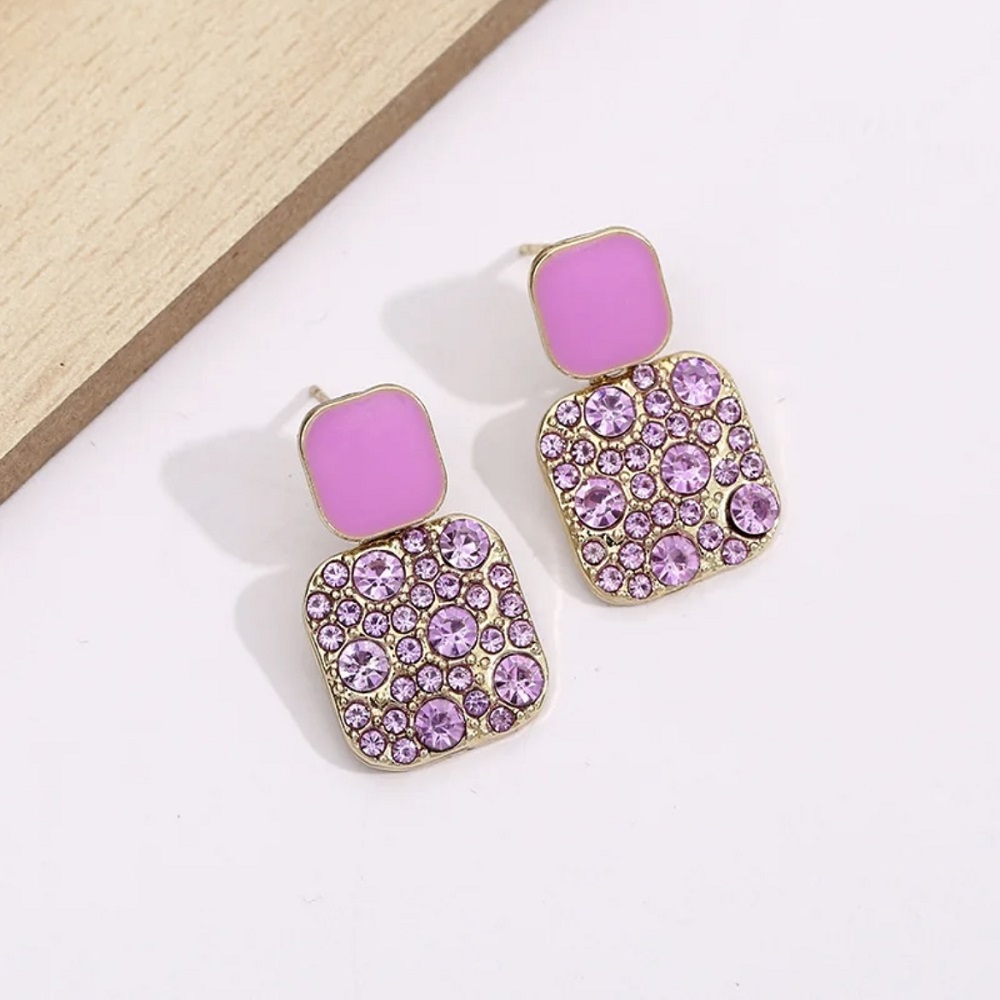 Purple Zircon Korean Earring
