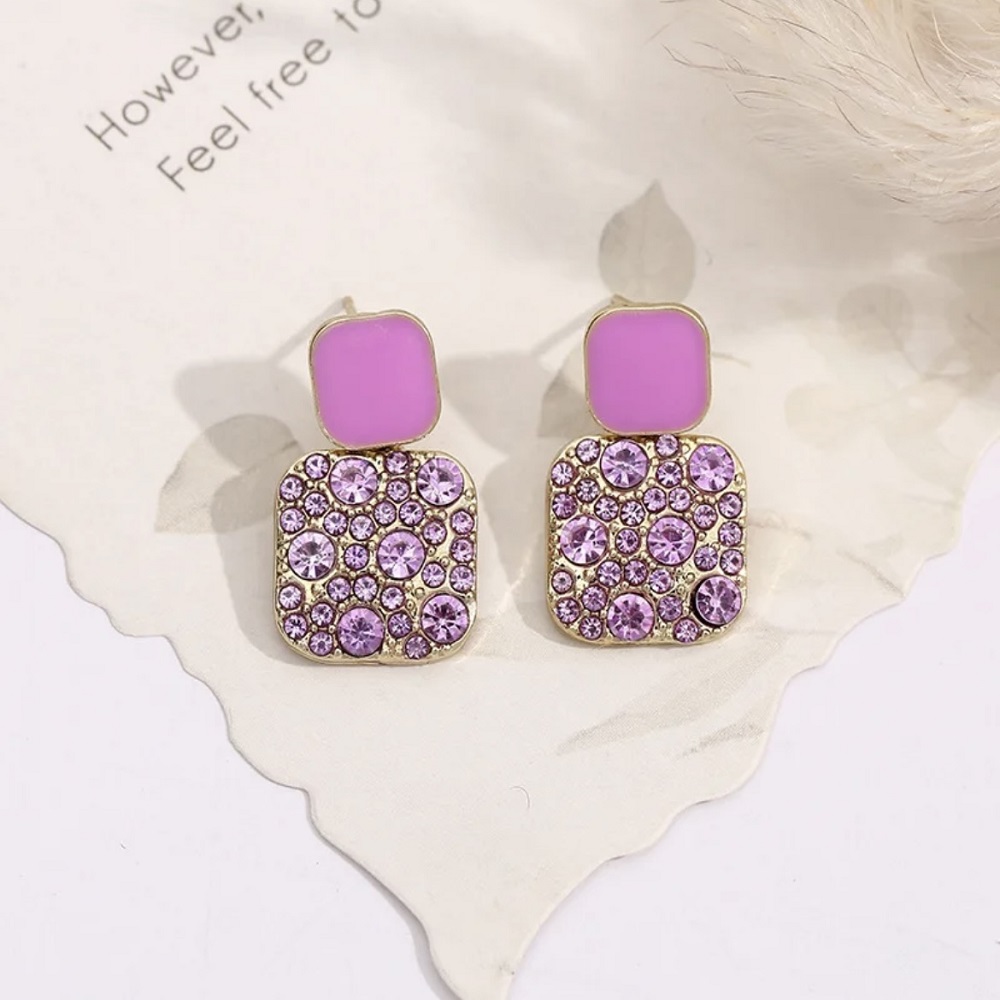 Purple Zircon Korean Earring