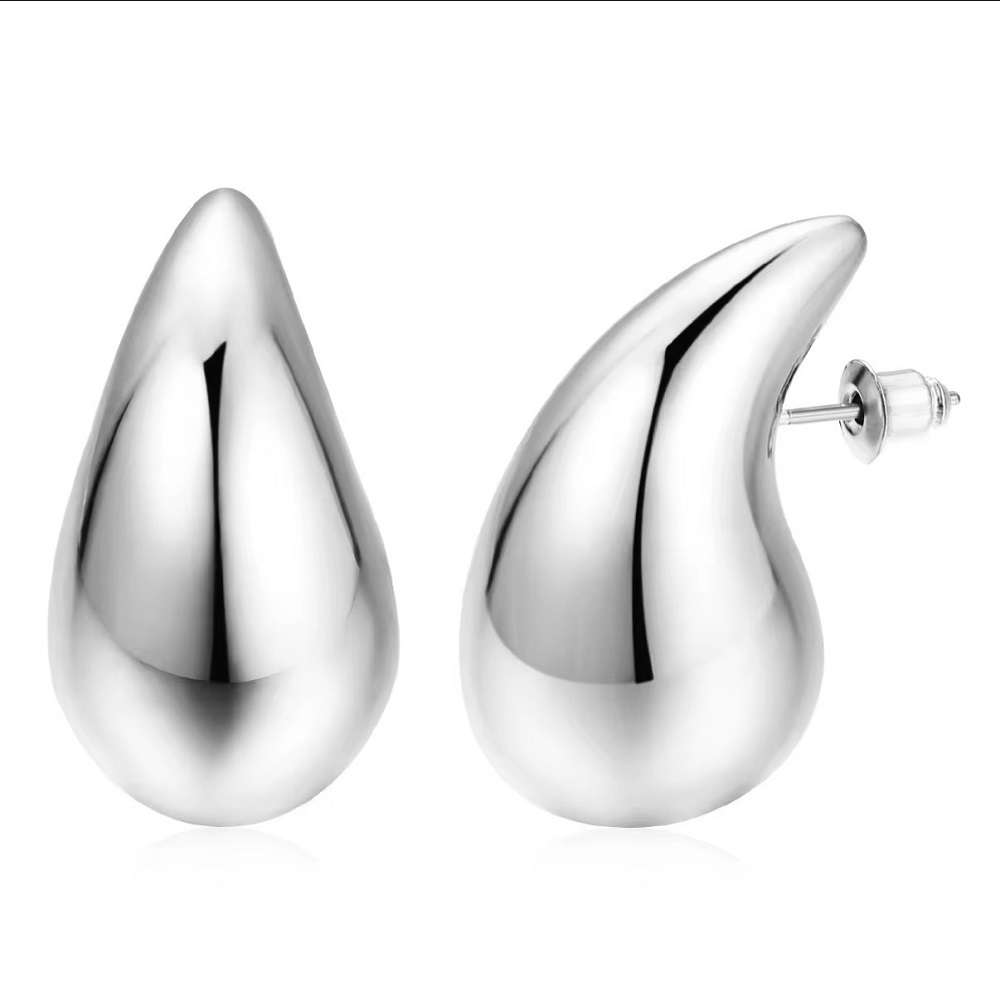 Silver Tear Drop Korean Earring