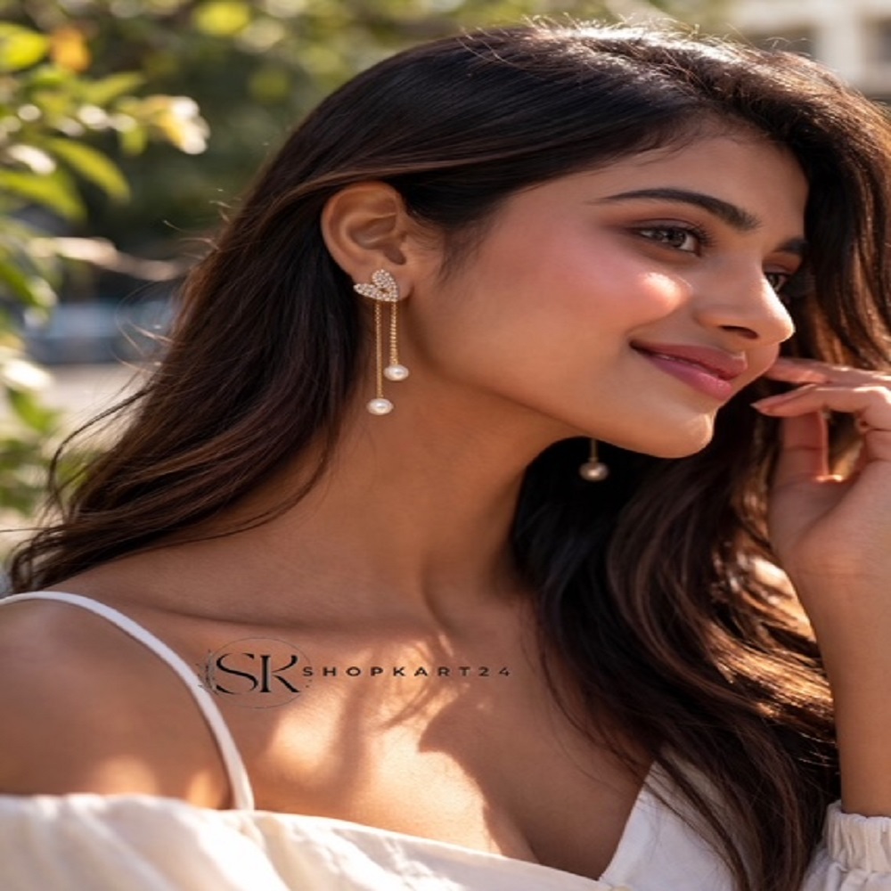 Simple Love Pearl Tassel Earring