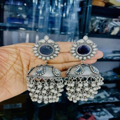 Stud Mirror Drop Beads Jhumka